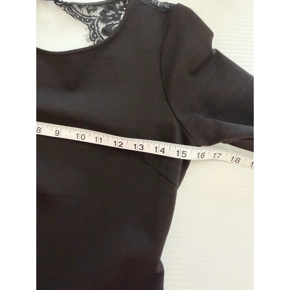 Lulus Black Y2K Lace Open Back Bodycon Mini Dress Long Sleeve‎ Size M  Cocktail